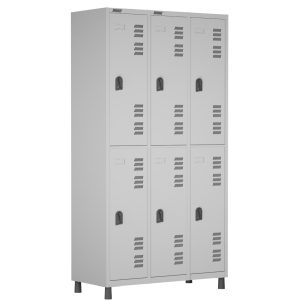 Roupeiro LOCKER de Aço c/ 06 PORTAS GRANDES – 1,90×0,96×0,40m – CZ/CZ - W3 - 11014