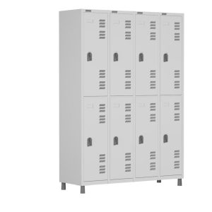 Roupeiro LOCKER de Aço c/ 08 PORTAS GRANDES – 1,90×1,28×0,40m – CZ/CZ - W3 - 11015