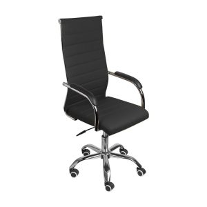 Cadeira de Escritório LONDON Giratória - Base Cromada - COR PRETO 31089