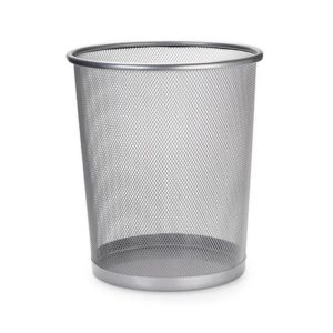 Lixeira de Aço p/ Escritório 0,26×0,23m – Cor PRATA 73002
