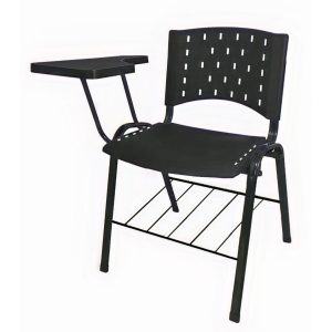 Cadeira Universitária c/ Porta Livros - Prancheta Plástica - Cor Preto 32013