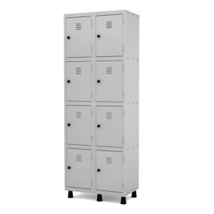 Armário Roupeiro de Aço c/ 08 Portas PEQUENAS - 1,93x0,69x0,40m - CZ/CZ - PMD - 10006