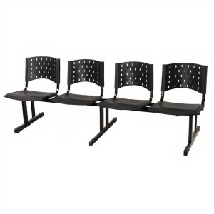 Longarina PLÁSTICA 04 Lugares - Cor PRETA 33007