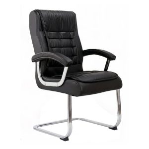 Poltrona Interlocutor Presidente LUXO c/ mola Ensacada - Couríssimo Preto 30021