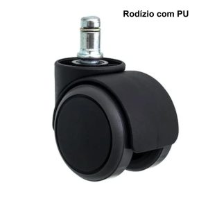 Rodízios para Cadeira com "PU" - Preto - 87705