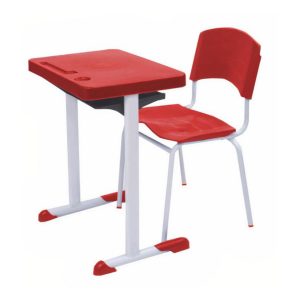Kit Escolar Individual VERMELHO – (Mesa e Cadeira) – ADULTO – - COR VERMELHO - 40082