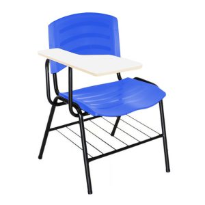 Cadeira Universitária Plástica Prancheta MDF - COR AZUL 34016