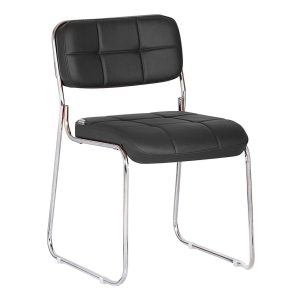 Cadeira Interlocutor Estofada Denver - Cor Preto - PMD - 30405
