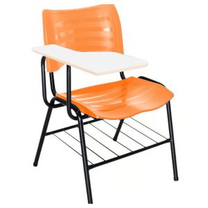 Cadeira Universitária Plástica Prancheta MDF - COR LARANJA - PMD - 34009