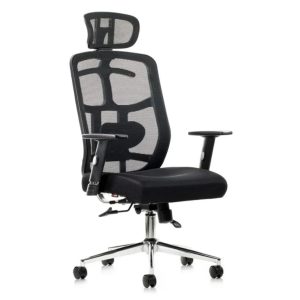 Poltrona Presidente Tela MK-4007 - Cor Preta 30004