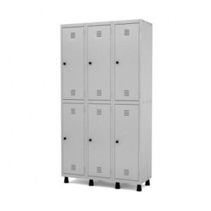Armário Roupeiro de Aço c/ 06 PORTAS GRANDES - 1,93x1,03x0,40m - CZ/CZ - PANDIN - 10003