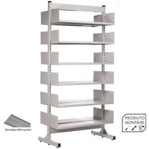 Estante Biblioteca de CENTRO com 12 Bandejas - 1,98x0,92x0,55m - NOBRE - 11109