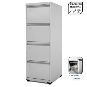 Arquivo de Aço 04 Gav - CHAPA # 26 - S/ TRILHO - (57cm) - 1,36x0,47x0,57m - CZ/CZ - PANDIN - 13001 .