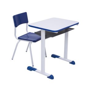 Kit Escolar Individual AZUL – (Mesa e Cadeira) – INFANTIL – MADEIRA - COR AZUL - 40085