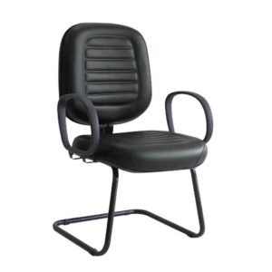 Cadeira DIRETOR COSTURADA Base em "S" Preta c/ Braço Corsa 30300