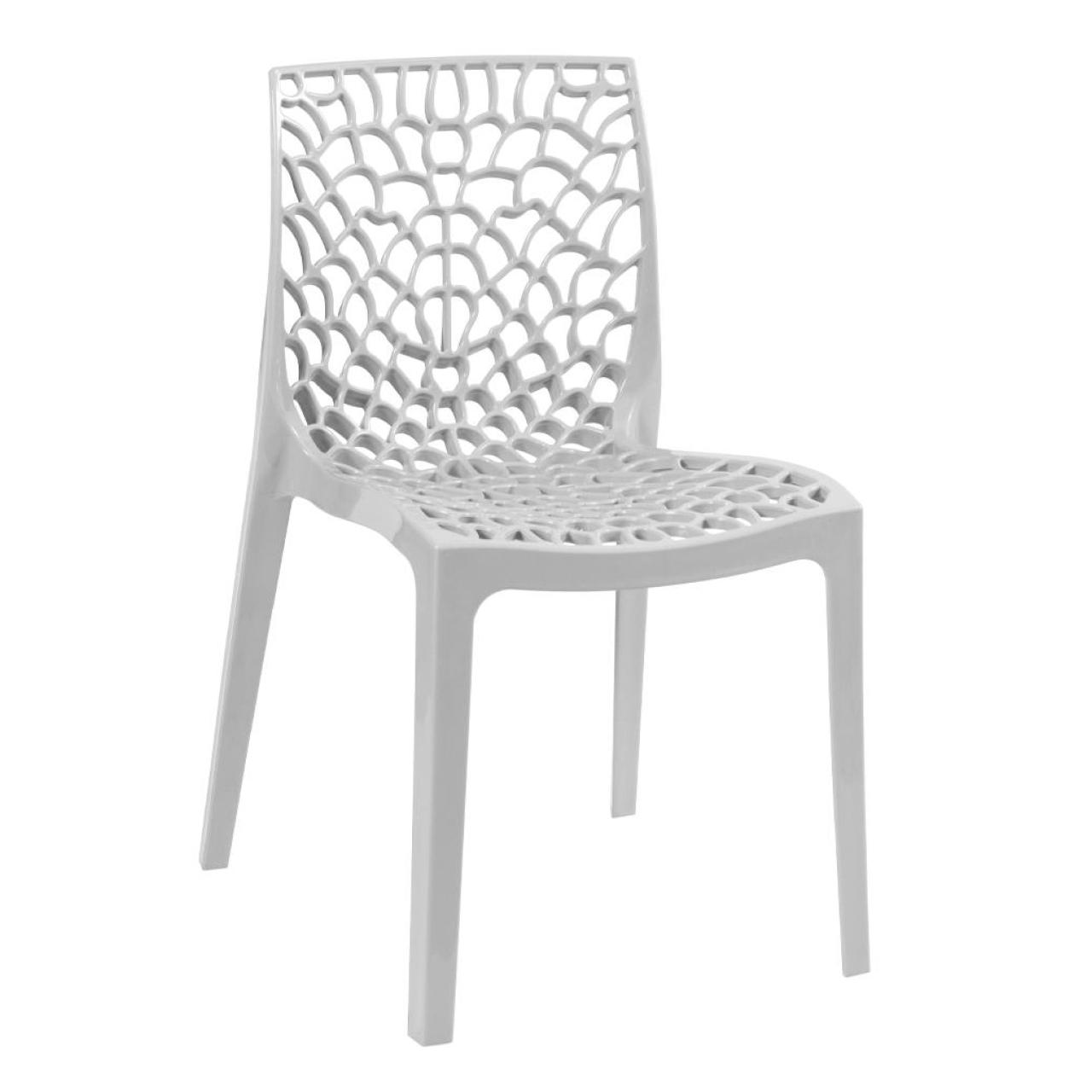 Cadeira Interlocutor GRUVYER para Escritório ou Jantar - Polipropileno - Cor CINZA - 48008